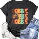 Thanksgiving Day Shirt for Women Gobble Turkey Tshirt Thanksgiving Tee Tops (Gray, M)