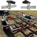 ZLY 4 PCS 8" Heavy Duty Boat Trailer Bunk Brackets,4 PCS Galvanized Swivel Top Bunk Bracket Kit for 3"x3"2"x3",1.5"x3" Boat Trailer Crossmember , Square U-Bolts,with Hardware Set