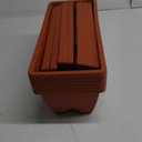 Window Box Planter, 7 Pack Plastic Vegetable Flower Planters Boxes 17 Inches Rectangular Flower Pots with Saucers for Indoor Outdoor Garden, Patio, Home Decor (Red)