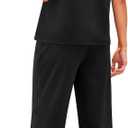 WIHOLL 2 Piece Sets for Women Casual Summer Travel Vacation Outfits Short Sleeve Wide Leg Crop Pants Lounge Sets (Black, XXL)