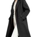 LOLA PIU 2025 Women's Fall Long Wool Pea Coat,Double Sided Blended Classy Breasted Trench Coats Jacket,Spring&Winter Dress Coat Plus Size(Size: Medium-X-Large Plus Black)