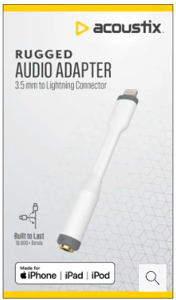 ACOUSTIC Rugger Audio Adapter 3,5 mm to Lightning Connector