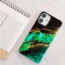 for iPhone 11 Case for Girl Women Men,Glitter Pearly Shell Luster Sparkle Bling Soft TPU Slim Thin Protective Phone Case Cover for iPhone 11 6.1,Fashion Emerald Green Gold Marble