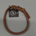 CollarDirect Rolled Leather Dog Collar, Soft Padded Round Puppy Collar, Handmade Genuine Leather Collar Dog Small Large Cat Collars Black Pink Red Purple Blue (Fits 16"-20" Neck, Brown) (XL: 15-19 in)