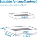 PODOO Rabbit Litter Box Training Potty Tray for Guinea Pig & Small Pets Spacious Grid Pan with Low Entrance, Easy-Clean & Odor-ResistantHelps Keep a Clean Cage and Reduce Mess