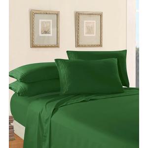 Elegant Comfort Luxury Soft Bed Sheets Wave Pattern - 1500 Premium Hotel Quality Microfiber Softness Wrinkle and Fade Resistant (6-Piece) Bedding Set, Full, Wave Aqua, GREEN