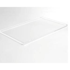 Hiddin Clear Acrylic Pet Feeder Overflow Tray, Modern Spill Mat for Dogs and Cats, Protects Floors from Water and Food Mess, Durable Lucite Design, Easy to Clean, Pairs with Elevated Dog Bowl Stand