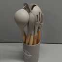 Silicone Cooking Utensil Set,12 PCS Cooking Cookware Kitchen Utensils Set for Cooking, Nonstick 446F Heat-Resistant Cookware Kitchen Tools of Spoon,Brush,Whisk,Spatula,Turner Tongs (Khaki)