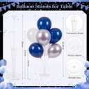 10 Sets of Balloon Stands Kits with Blue Silver Balloons Centerpiece Table Decorations for Graduation Birthday Baby Shower Wedding Anniversary Party Decorations