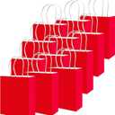 qiqee 100PCS Gift Bag with Handles Bulk Red Paper Bags Multiple Uses (13''x5 x10 inch Large Size)