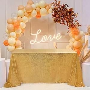 Fitable Gold Sequin Tablecloth for Parties 60x84 Inch - Sparkle Glitter Cloth Laser Rectangle Overlay for Wedding Baby Shower Ceremony Birthday Holiday Banquet Decoration