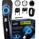 40 Precisions Electric Beard Trimmer for Men, Men's Grooming Trimmer for Beard, Mustache, Face and Ear Hair, Multi-Series Clipper, Waterproof, USB C Charging, Soft Pouch (Blue + Black)