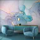 Custom 3D Marble Murals Blue Marble Peel and Stick Wallpaper Pattern Living Room Bedroom Office Wall Papers Home Decor