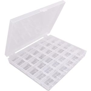 Fbshicung Bobbin Box,Transparent 36 Empty Bobbins Spools Box,Machine Bobbin Organizer Plastic Case,Sewing Craft Plastic Case Storage Box for Sewing Machine (1PC)