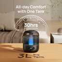 DREO Humidifiers for Bedroom, 3L Top Fill 30H & 26dB Quiet Runtime for Large Room, Cool Mist Ultrasonic Humidifier with Humidity Sensor, Night Light for Home, Baby, Nursery, Plants, 360 Nozzle, Black