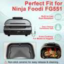 Foodi Smart Grill Pans & Air Fryer Liners for Ninja FG551 Foodi XL 6-in-1 Indoor Grill, Non-Stick Air Frying Griddle Plate with Disposable Perforated Paper for Ninja Air Fryer Accessories