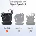 SURITCH for SHOKZ New OpenFit 2 Case Cover, Magnetic Locking Cases for SHOKZ OpenFit 2 Open-Ear Headphones, Shockproof Bumper Protective Covers with Carabiner & Keyring & Cleaner Kit, Black