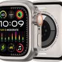 amBand 3 in 1 Metal Case Compatible with Apple Watch Series 9/8/7 45mm, W1 Rugged Bumper Protector [Turning into Ultra 2/1 Upgrade] with Watch Crown + Watch Back Cover, Natural Titanium