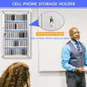 60 Slots Aluminum Alloy Cell Phone Locker, Phone Holder for Classroom, 60 Slots Transparent