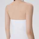 SUUKSESS Halter Tank Top for Women with Built in Bra Cotton Ribbed V Neck Cami (White, S)