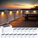 SOLPEX Solar Fence Lights Outdoor, Solar Step Lights Waterproof LED Deck Lights for Stair, Balcony, Railing, Front Porch, Yard, Garden and Patio Decor (16 Pack Warm White)
