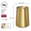 10 L/3 Gallen,Gold Small Trash Can for Bathroom,Brushed Stainless Steel Garbage Can with Flipping Lid,for Bathroom,Living Room,Bedroom,Hotel,Conference Room(Gold)
