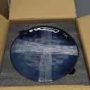 vicrays Ceramic Dinner Plates Set, 10.5 Inch, Set of 6, Round, Microwave, Oven, Dishwasher Safe, Porcelain Fluted Suitable for Steak, Pasta, Pizza, Home, Party, Restaurant (Blue)