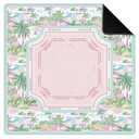 KBRCT Pink and Green Tropical Palm Tree Mahjong Mat for Table 31.5 x 31.5 in, Coastal Beach Ocean Waves Non-Slip Noise Reduction Game Table Cover for American Mahjong Card Board Tile Games