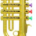 Plastic Trumpet Musical Instruments Toy with 4 Colored Coded Keys Teaching Songs Fun Musical Instruments Noise Makers for Parties and Events for Adults Kid Toddlers Children