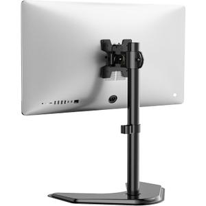 WALI Single Monitor Stand for 13-32 Inch Computer Screens, Freestanding Single Monitor Arm Desk Mount, Universal VESA Monitor Mount 75x75/100x100mm, Adjustable Height and Angle, (MF001), Black