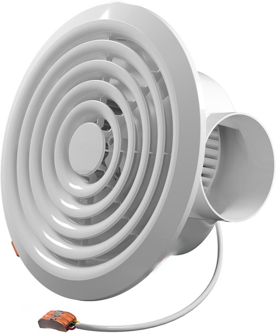 8 Inch Bathroom Exhaust Fan 110 CFM Ceiling Mount, Ultra Quiet 1.0 Sone Ventilation Fan, Wall/Window Install, for Bathroom Kitchen Basement RV