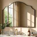 VIWILII 29"x39" Black Arched Wall Mirror, Decorative Mirror