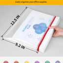 SUNEE Plastic Mesh Zipper Pouch 9.2x12.5 in (6 Colors, 12 Packs),Extra Large Water-Resistant Zip Bag for School Office Supplies, Puzzles & Games Organizing Storage