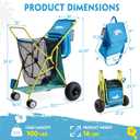 Old Bahama Bay Beach Cart with 9" Big Balloon Wheels for Soft Sand | Collapsible Beach Wagon with Cooler Bag & Umbrella Holder, Cup Holder, Large Mesh Storage, Supports 100 lbs for Outdoor