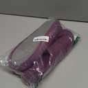 HomeTop Women's Fuzzy Curly Fur Memory Foam Loafer Slippers with Polar Fleece Lining (11-12, Purple)