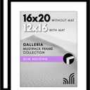 Americanflat 16x20 Picture Frame with Polished Plexiglass - Set of 2 - Use as 12x16 Frame with Mat or Display 16x20 Photo Without Mat - Galleria Collection - Picture Frames for Wall Display - Black
