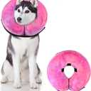 Dog Cone, Y-blue Dog Cone Collar Inflatable Dog Neck Collar Recovery E-Collar Alternative, Dog Donut Collar After Surgery for Dogs and Cats (Rose Purple, L)