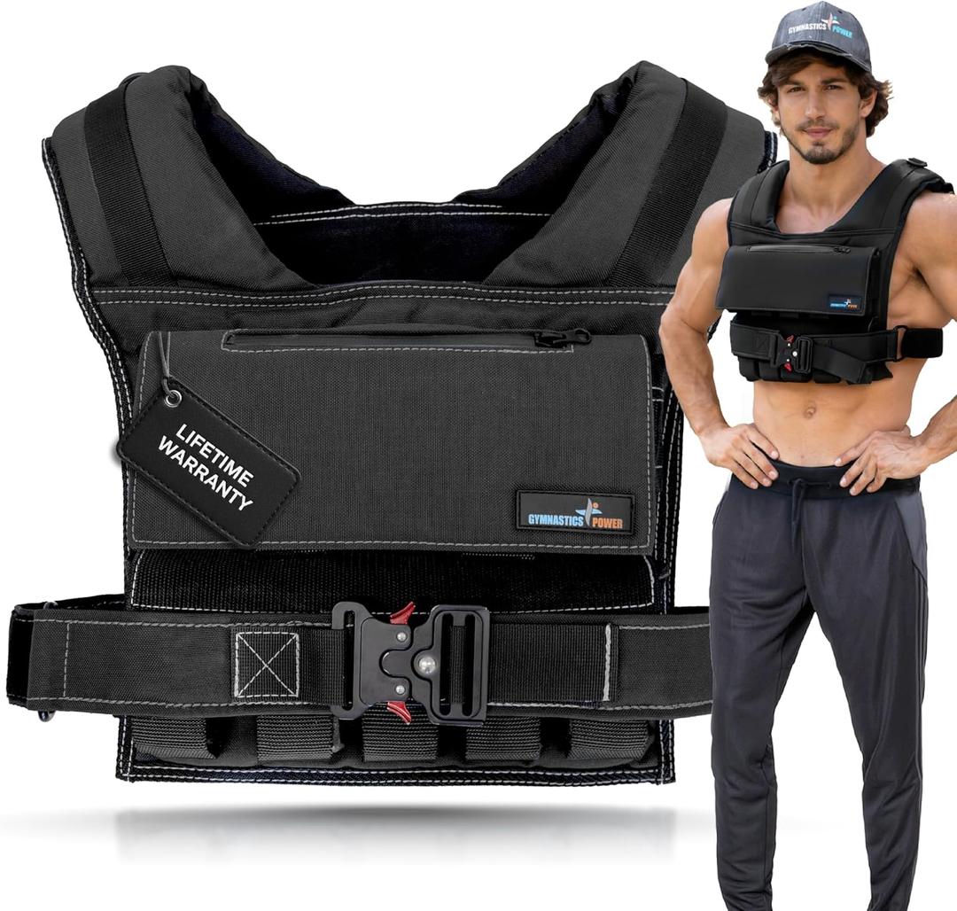 Weighted Vest Adjustable for Men and Women  Workout Weight Training Vest for Fitness, Running, Strength, Exercise & Cross Training (60 LB, Black)