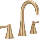 Moen Ronan Bronzed Gold Two-Handle Adjustable Widespread Modern Bathroom Faucet, Valve Included, 84023BZG