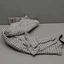 Allegra K Women's Elegant Short Sleeve A-line Dresses Plaid Tweed Dress, Large Apricot