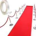 Shappy Red Carpet Runner Rug for Party 55gsm Thickness with 1 Piece Carpet Tape for Wedding Christmas Xmas Christmas Outdoor Accessories, Wedding Party Hallway Rug(2.6 x 30 Feet)