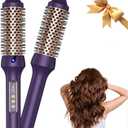 Thermal Brush1.5 inch Heated Round Brush for Blowout LookDouble VoltageNegative Ion Technology, Hot Hair Curling Brush with 9 Temperature Settings for All Hair Types