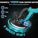 Drywall Sander, 1000W Popcorn Ceiling Removal Tool, Electric Drywall Sander with Digital Display Screen 9 Variable Speed 800-2100RPM, Foldable & Extendable HandleLight Blue