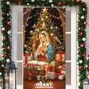 4 x Christmas Door Cover,Christmas Door Decorations Xmas Banner Decorative Front Porch Banners Decoration and Supplies for Home House Party Room Office Decor-71  35 inches (Multicolour-Virgin Mary)