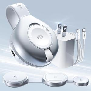 LISEN 15W Qi2 MagSafe Charger, Portable 3 in 1 Charging Station Apple Wireless Charger iPhone and Watch Charging Station, Magnetic Phone Charger iPhone Airpods Apple Watch Charger Fast Charging