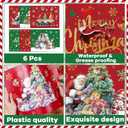 Christmas Placemats Table Placemats Set of 6 Plastic Seasonal Table Mats Decoration Washable Red and Green Winter Xmas Holiday Decoration for Kids Home Kitchen Dining Room Housewarming Gifts