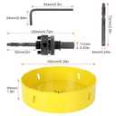 6-3/8 Inch Hole Saw with Heavy Duty Arbor, 6 3/8Recessed Lighting Hole Saw with 1-1/2 Inch Cutting Depth, Bi-Metal Hole Cutter for Smoothly Cutting Ceiling Tile Drywall Plywood Plaster Metal Plastic