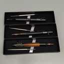 Crtiin 3 Sets Bolt Bullet Pens for Men Bullet Pen for Collector Lover with Gift Box and Black Ink Refills Christmas Thanksgiving Party Gifts(Wood Gray Black)