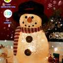 Snowman Christmas Decorations, 13.4" Light Up Indoor Snowman,Tabletop LED Color-Changing Christmas Snowman Battery Powered Colored Lights Party Supplies