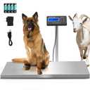 Livestock Animal Scale 1100lb x 0.2lb Pet Weight Scale for Large Dogs Pigs Goats Sheep Digital Postal Shipping Scale with 40.5"x20.9" Large Stainless Platform Display Stand Rod (Smooth Surface)